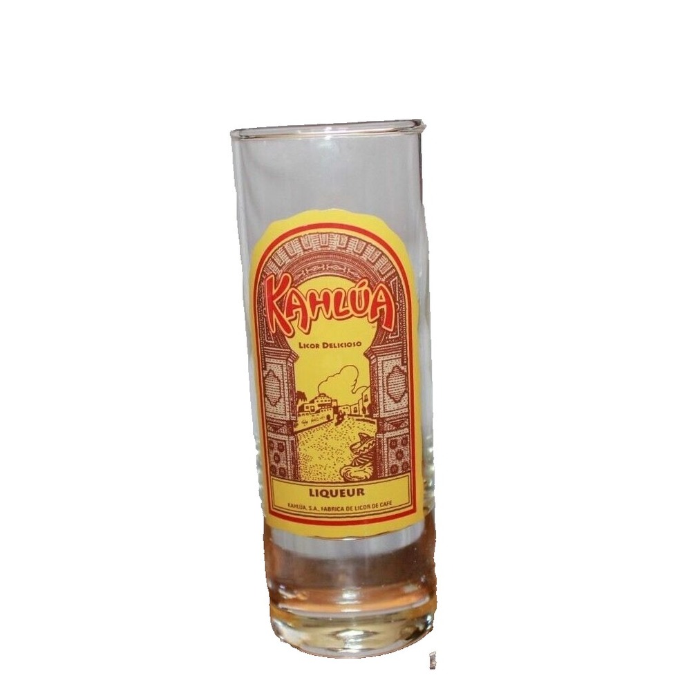 Kahlua Licor Delocioso Liqueur tall shot glass 4" double shot collectible